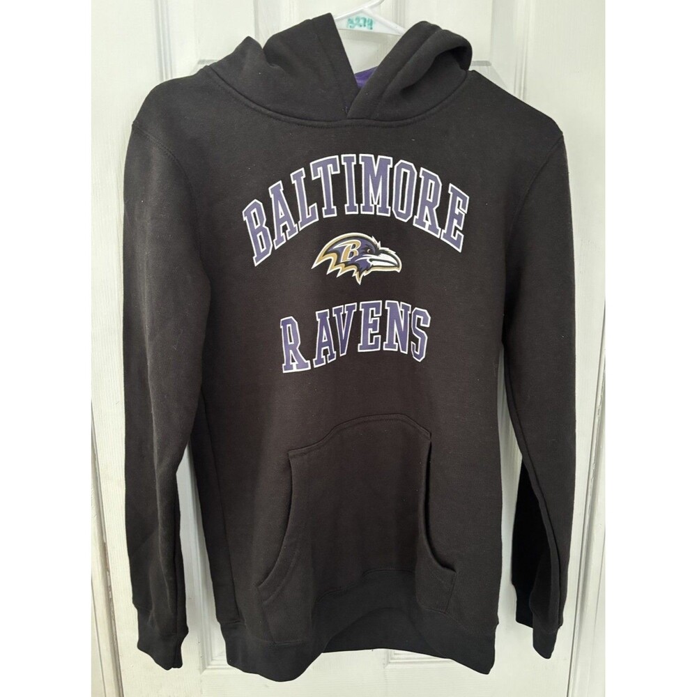Baltimore Ravens Football Youth Kids Fleece Lined Hoodie Sweatshirt XL 18/20